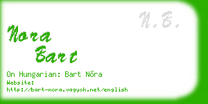 nora bart business card